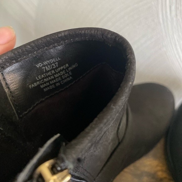 Vince Camuto moto boots, black/gold, size 7 - Picture 9 of 9